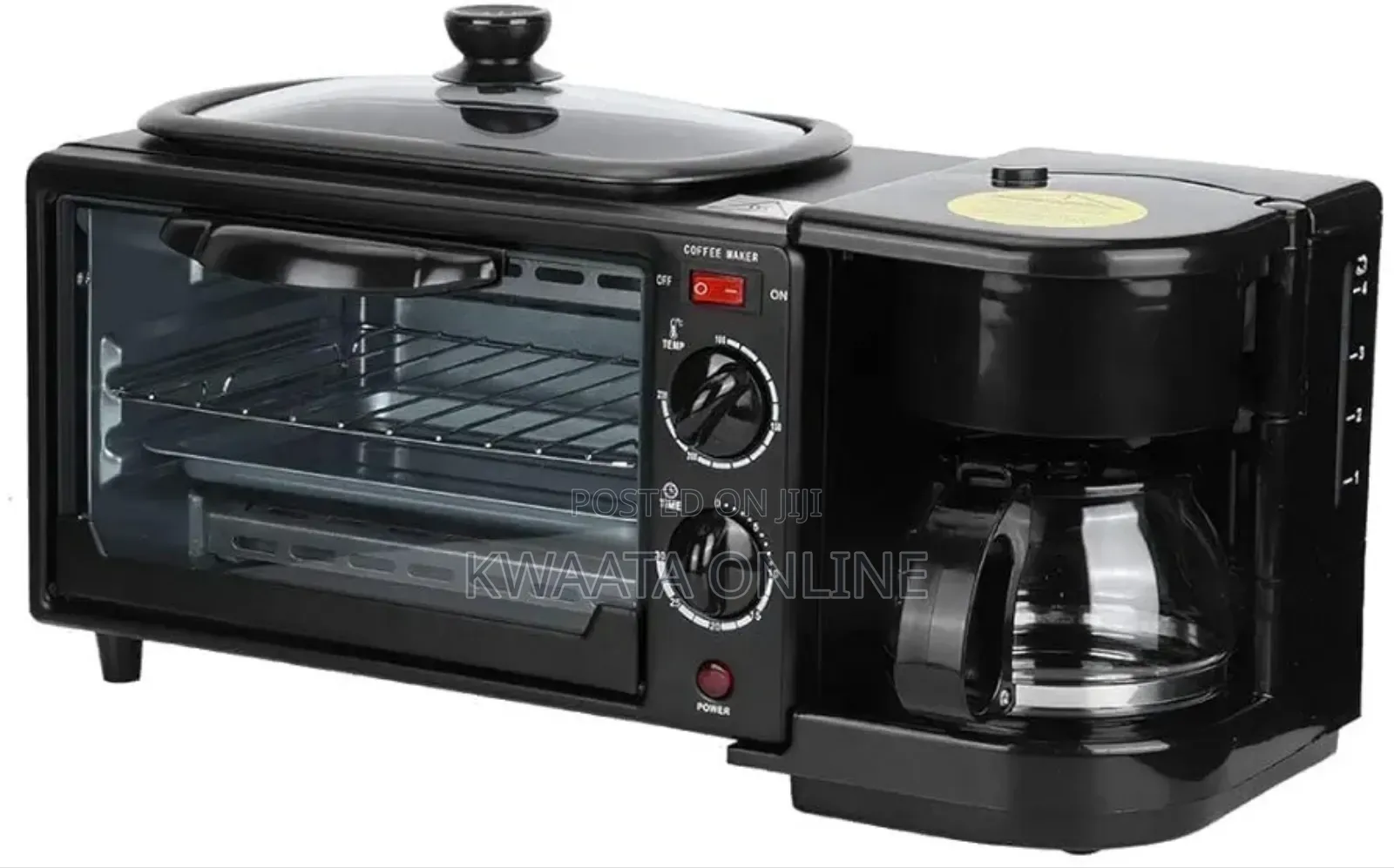 Hoffman 3-in-1 Breakfast Coffee Maker, Griddle, Toaster Oven
