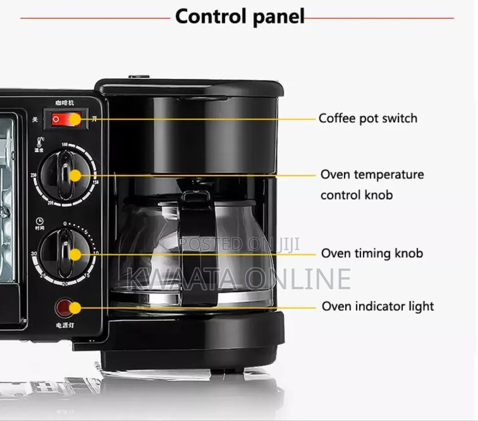 Hoffman 3-in-1 Breakfast Coffee Maker, Griddle, Toaster Oven