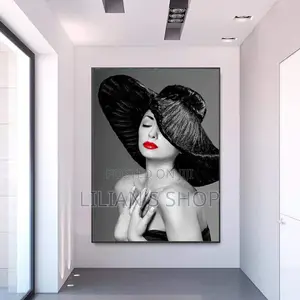 70x90cm Frameless Canvas Painting Woman With Red Lips
