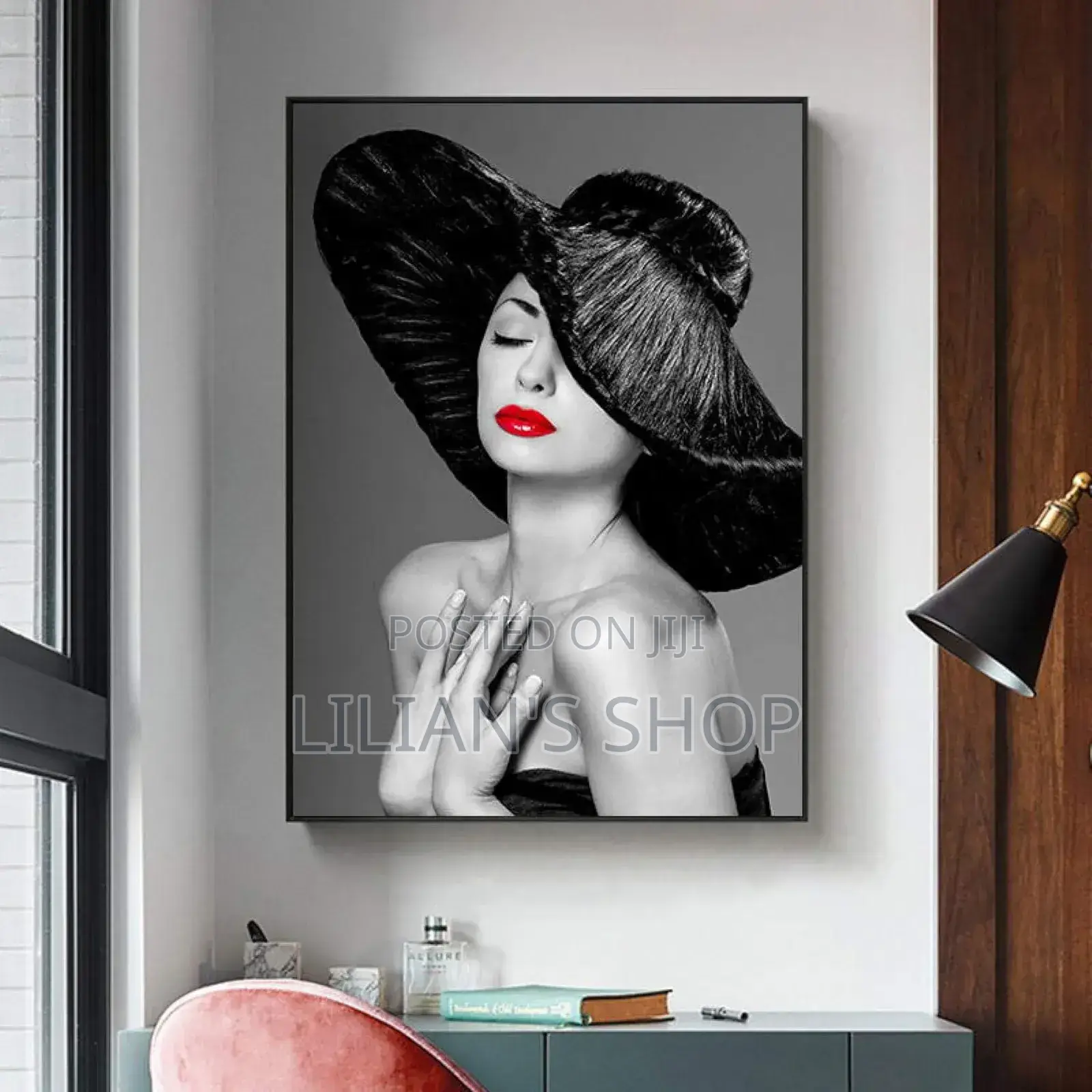 70x90cm Frameless Canvas Painting Woman With Red Lips