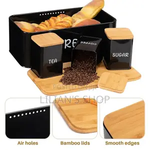 4-Piece Bread Bin Storage Canister Set