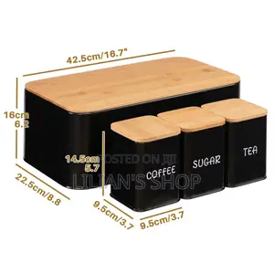 4-Piece Bread Bin Storage Canister Set