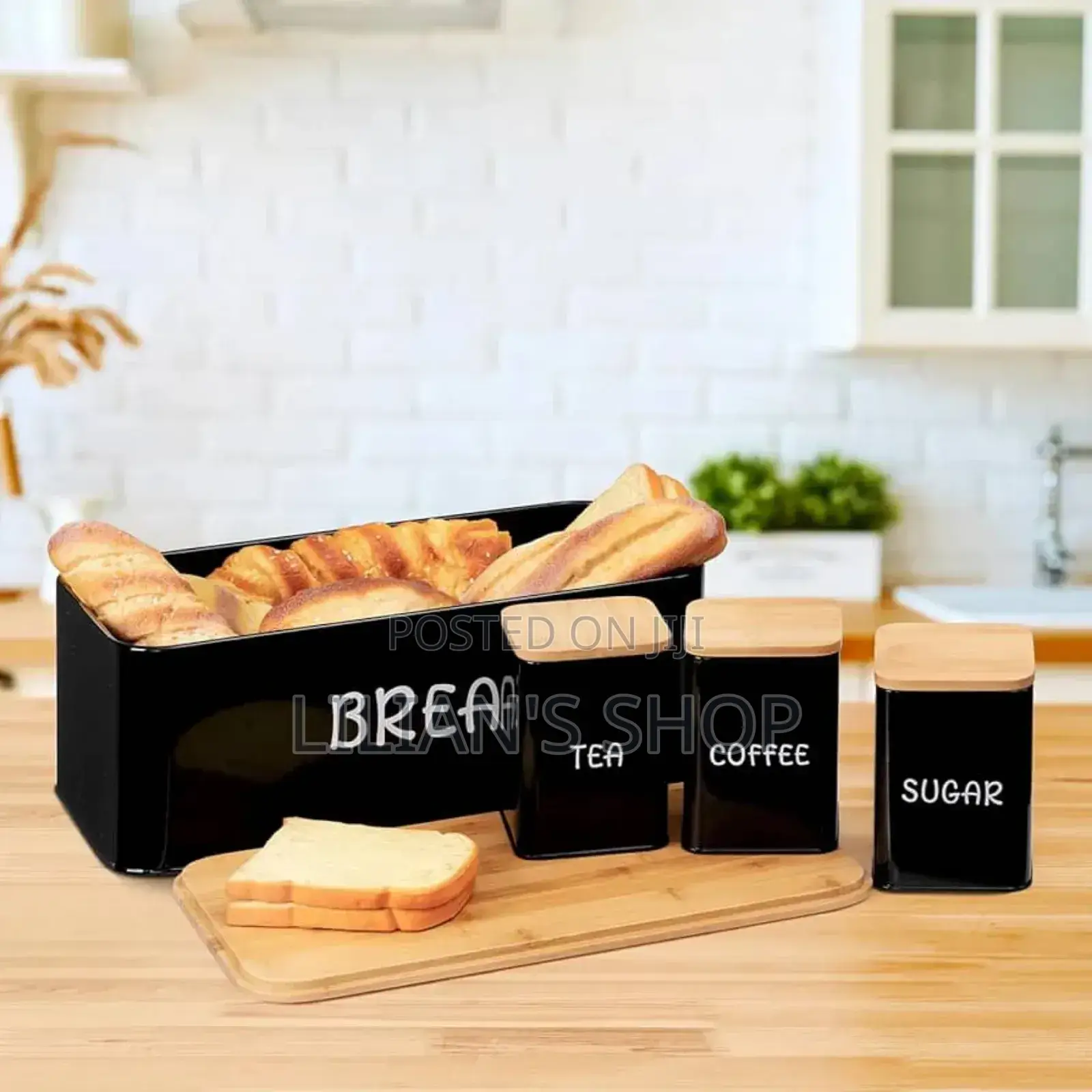 4-Piece Bread Bin Storage Canister Set