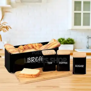 4-Piece Bread Bin Storage Canister Set
