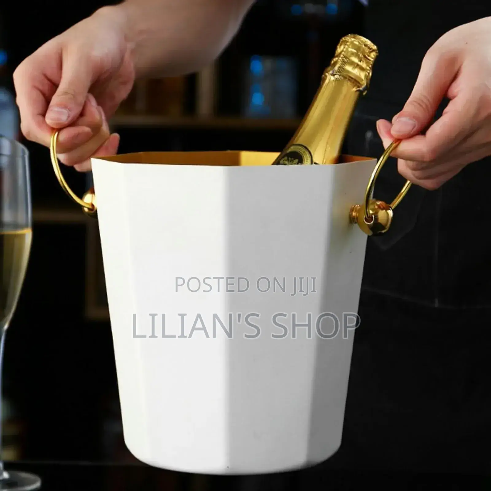 Portable Heavy-Duty Metal Champagne Ice Bucket