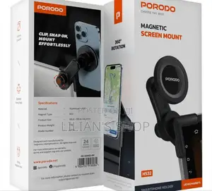 Porodo Magnetic Screen Mount - Black