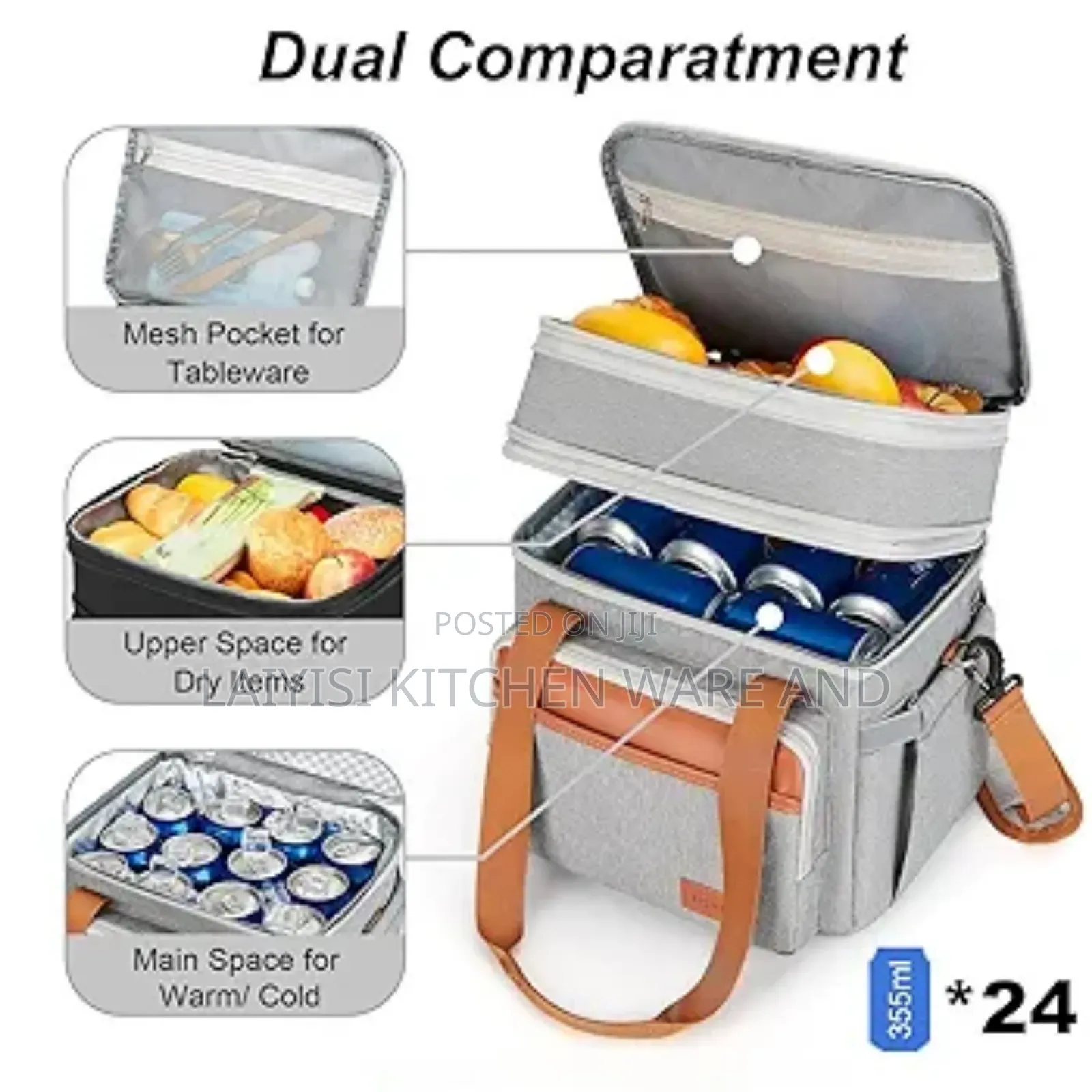 Lunch Bag, Shoulder Strap, Waterproof and Leak-Proof Office