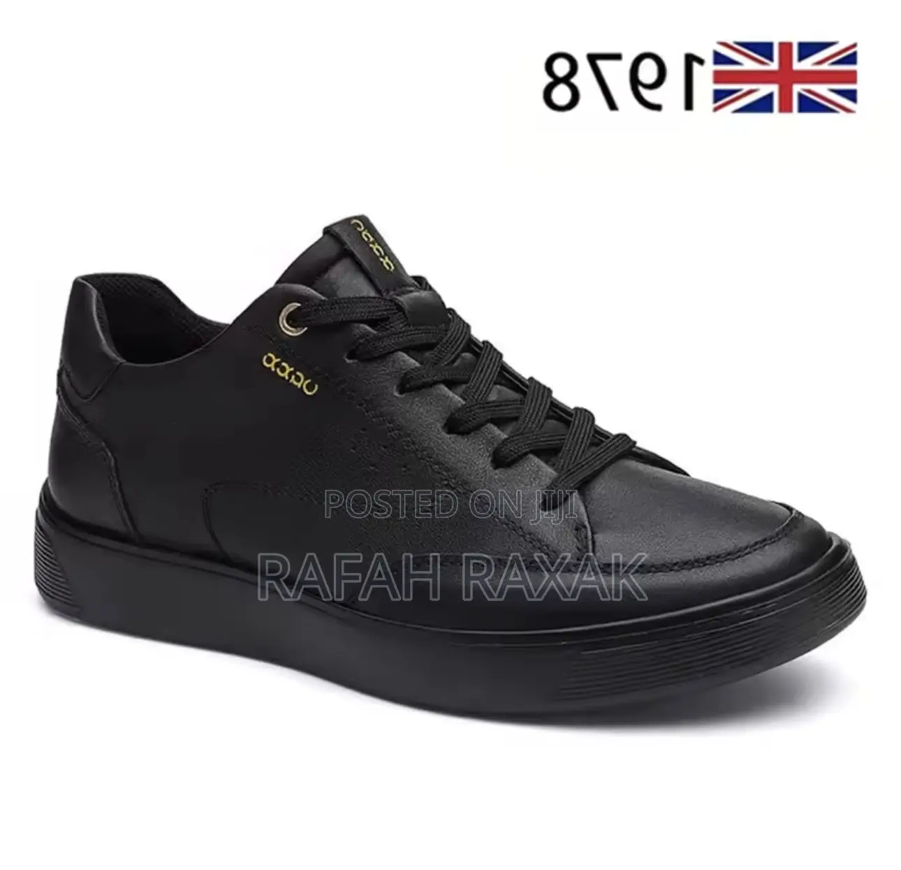 Original Men’S Triple Black Ecco Casual Leather Sneakers