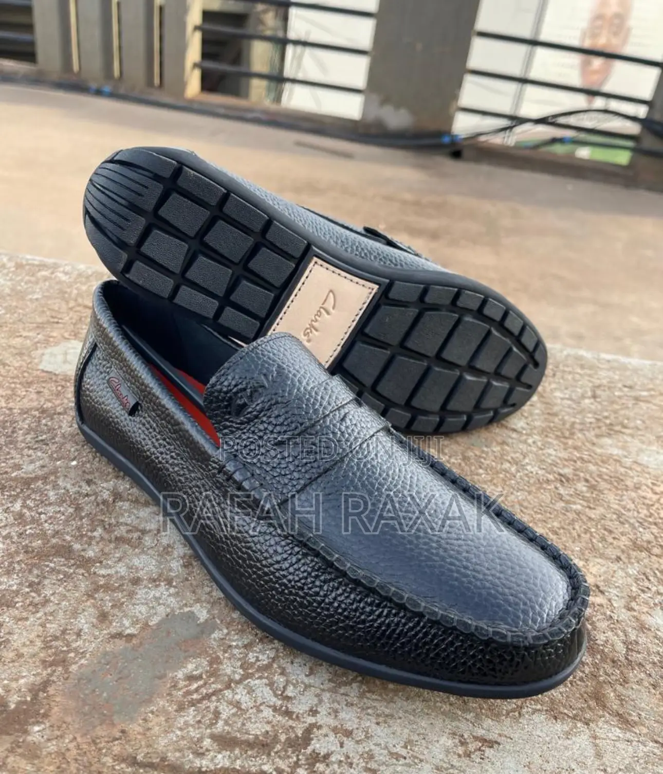 Original Men’S Rough Leather Clarks Moccasin Loafers