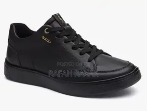 Men’S Super Classic Black Ecco Smart Casual Leather Sneakers