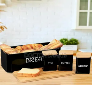 Luxurious 4-Piece Bread Bin Storage Canister Set