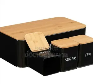 Luxurious 4-Piece Bread Bin Storage Canister Set