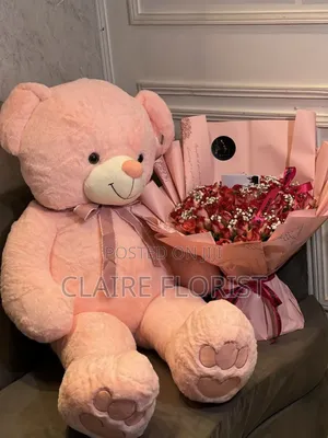 Fresh Flower Bouquet With 150cm Teddy Bear