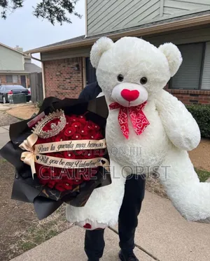 Fresh Flower Bouquet With 150cm Teddy Bear