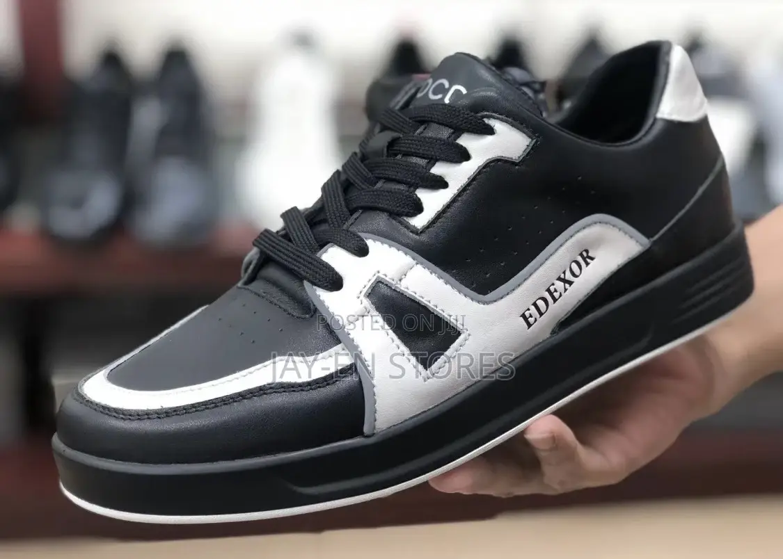 Edexor Black and White Shoes