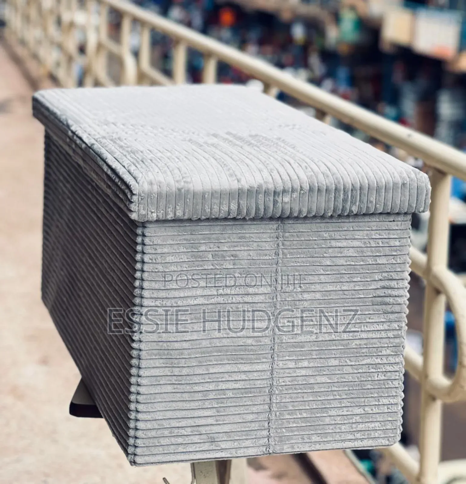 Coral Textured Ottoman Storage Box