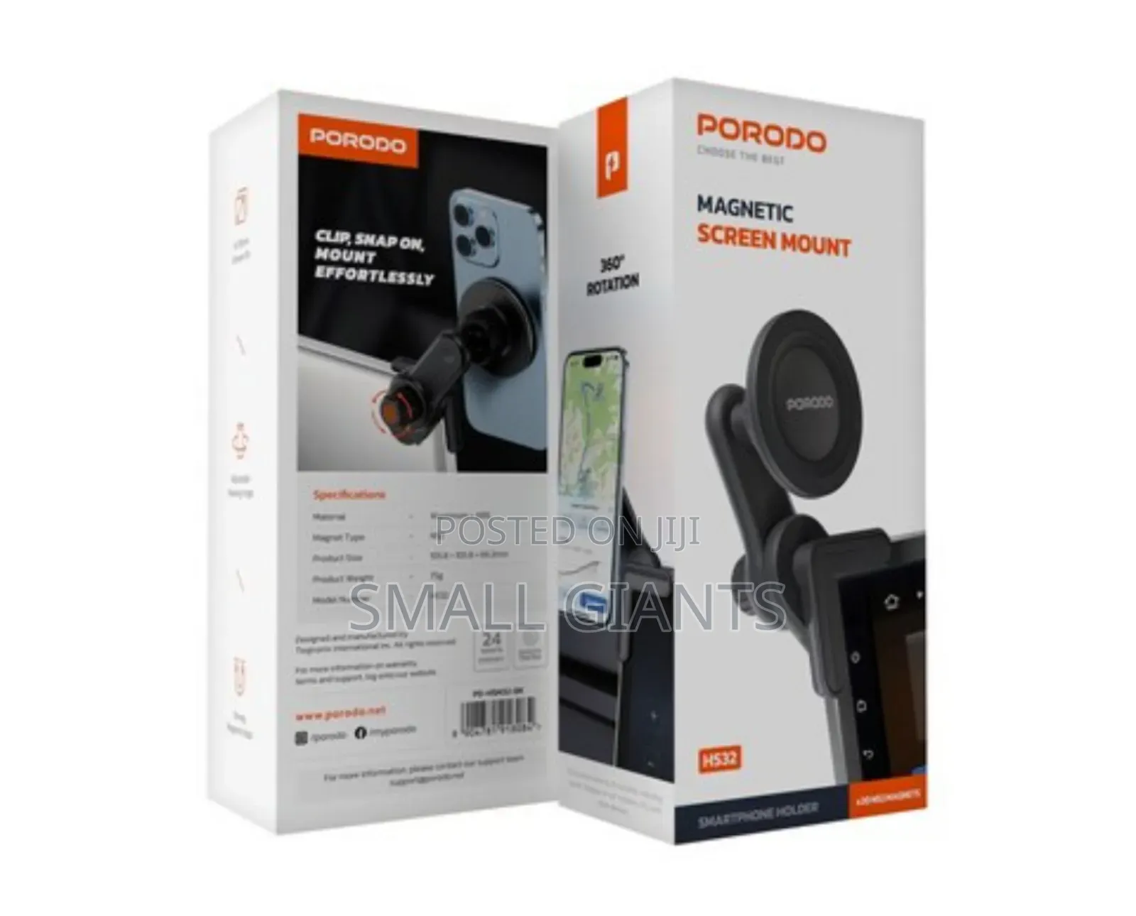 Porodo Magnetic Screen Mount - Black