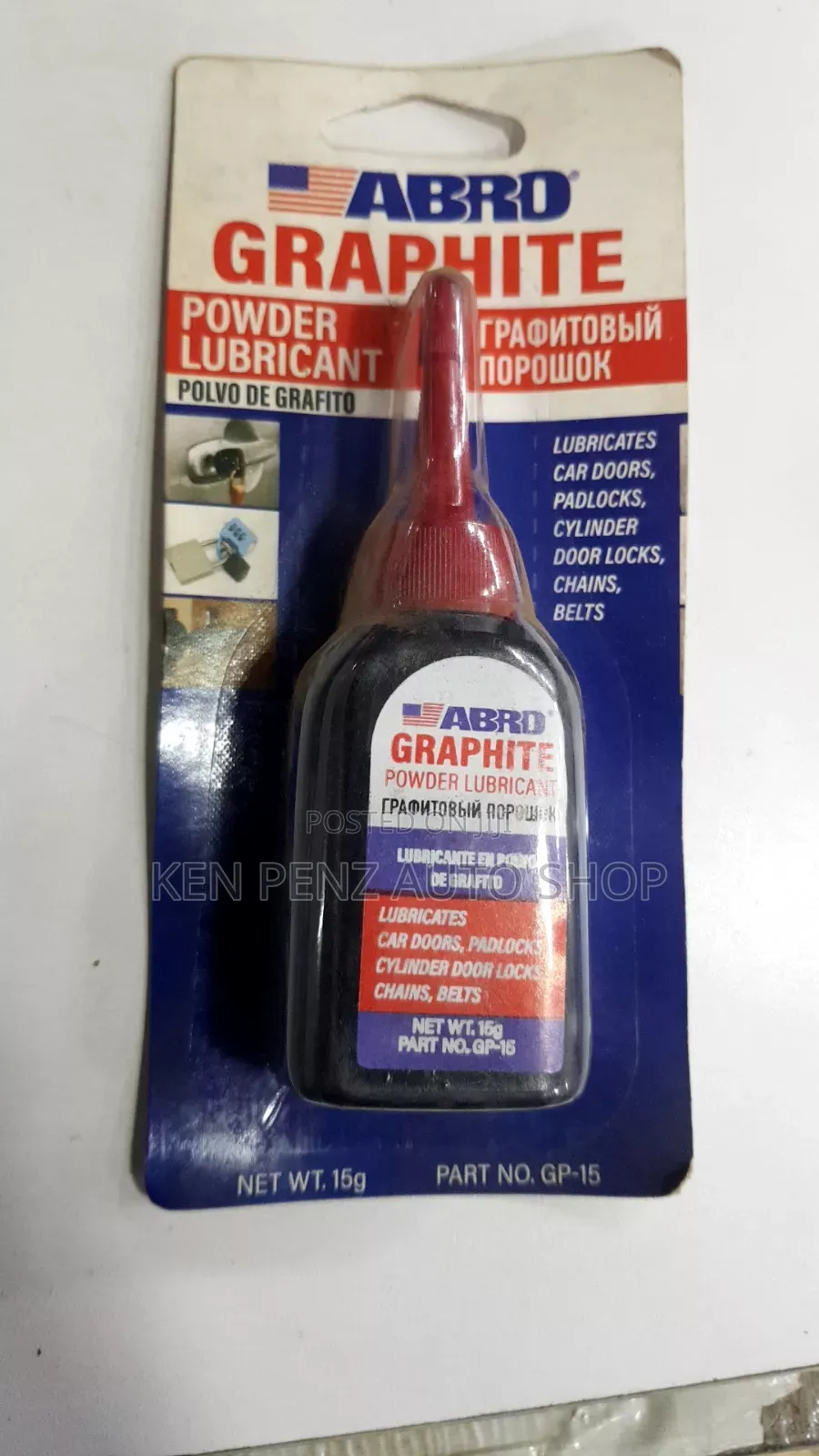 Abro Graphite Powder Lubricant for Unlocking Car Doors and Padlocks