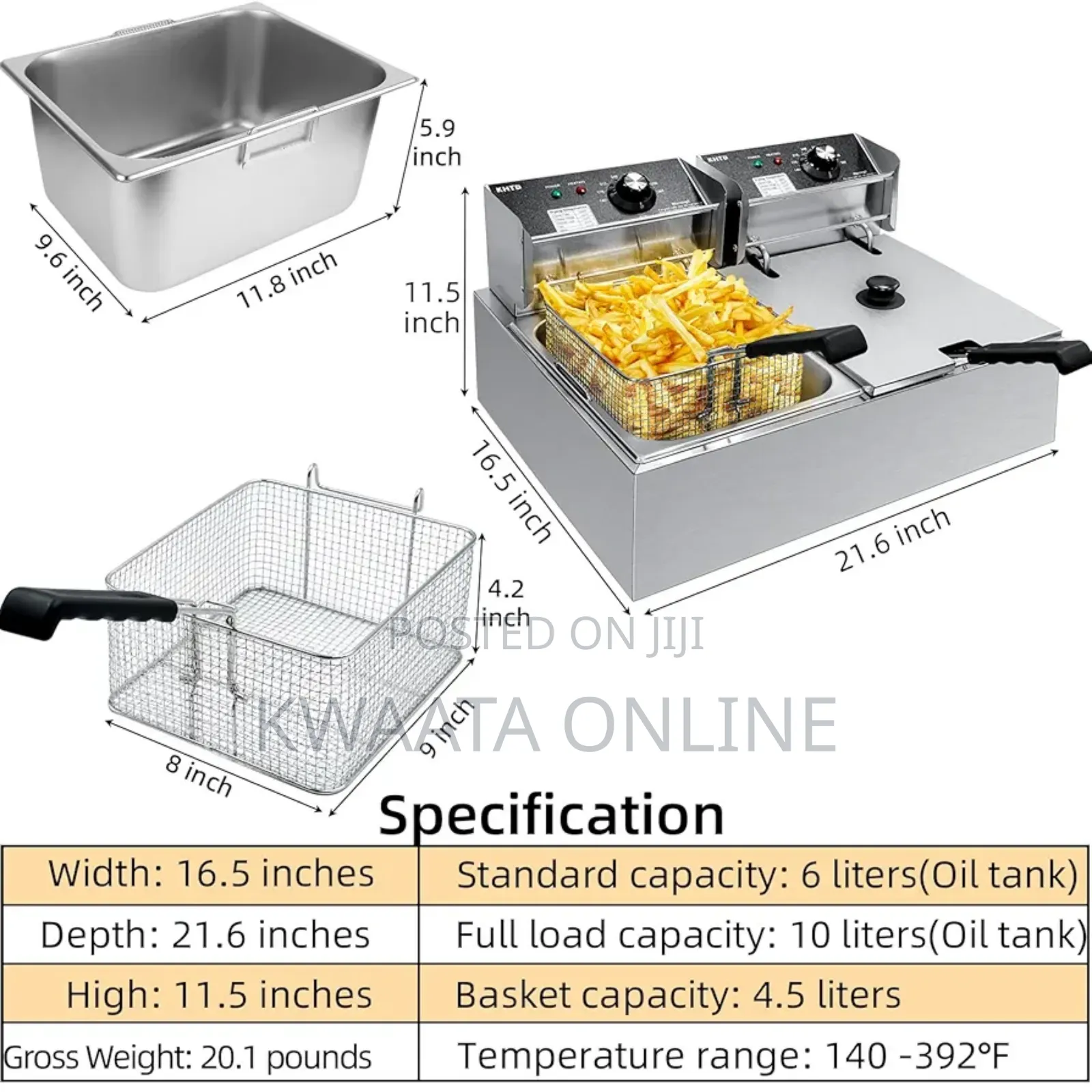 Globalstar 12l Commercial Double Deep Fryer | Gs-82a
