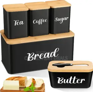 Bread Bin Set With Butter Bowl