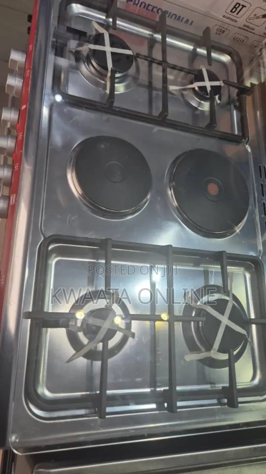 Saachi Cooker 90x60cm, 4 Gas + 2 Electric,Oven Grill, Nl-Gas-6364rd