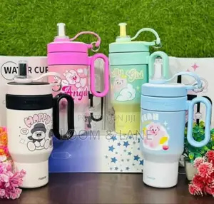 Insulated Thermos Water Bottles With Handles and Built-in Straws