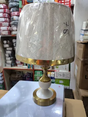 Modern White and Gold Bedside Table Lamp