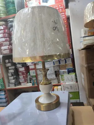 Modern White and Gold Bedside Table Lamp