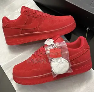 Original All Red Suede Nike Air Force 1 Low Sneakers