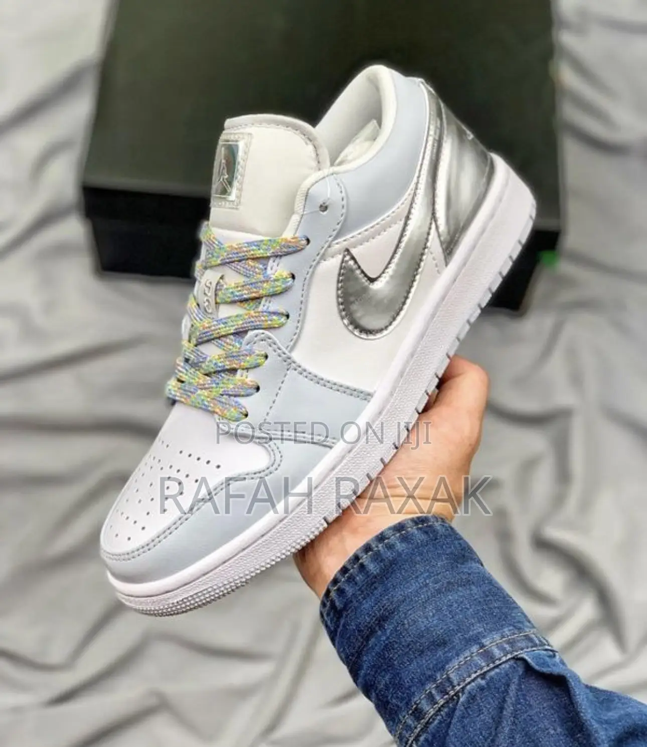 Nike Air Jordan 1 Low Se Tear Away Metallic Silver White Sneakers
