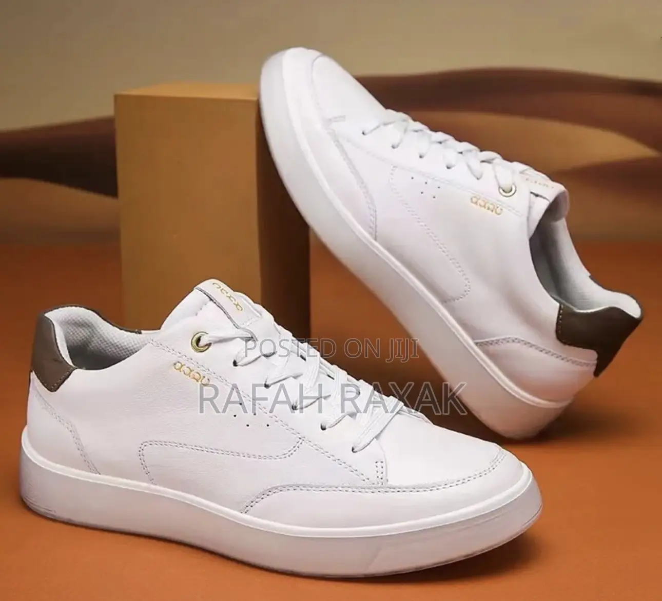 Original Men’S White Ecco Smart Casual Leather Sneakers