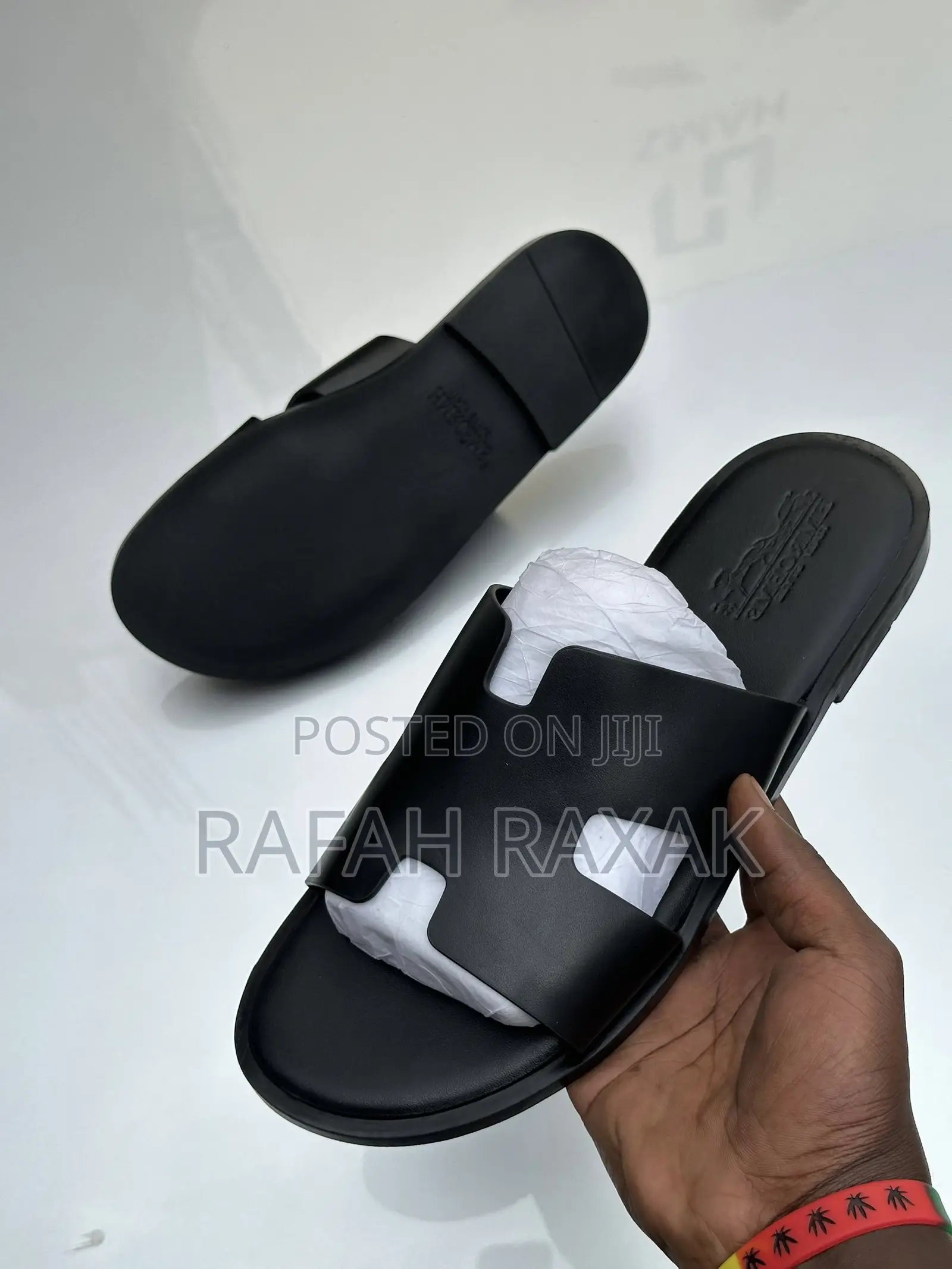 Men’S Classic Hermes Izmir Push In Leather Sandals