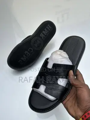 Original Men’S Hermes Crocodile Belly Leather Push In Sandals