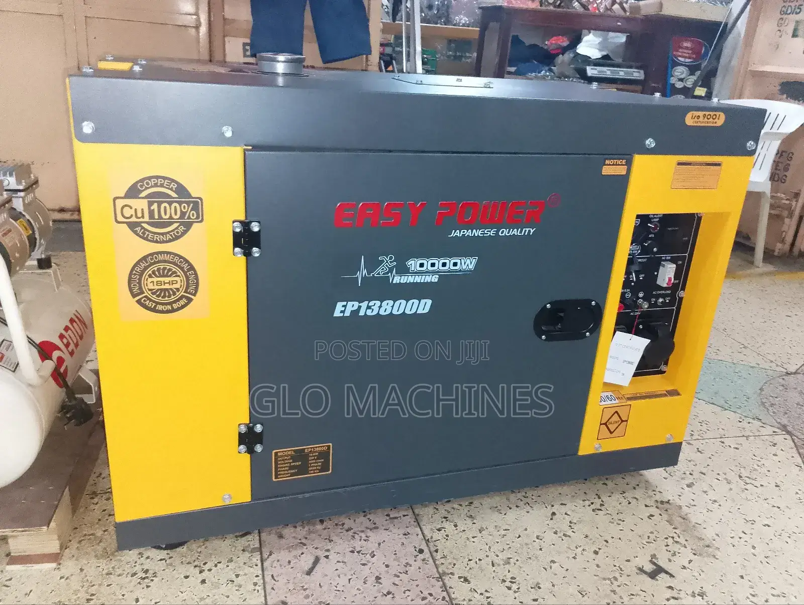 10kva Silent Diesel Generator Easy Power Yellow and Black Color