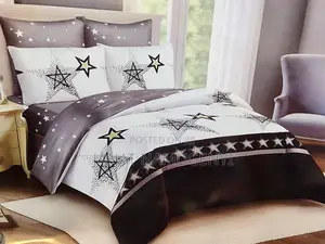 Black and White Star Design 4 Piece Duvet