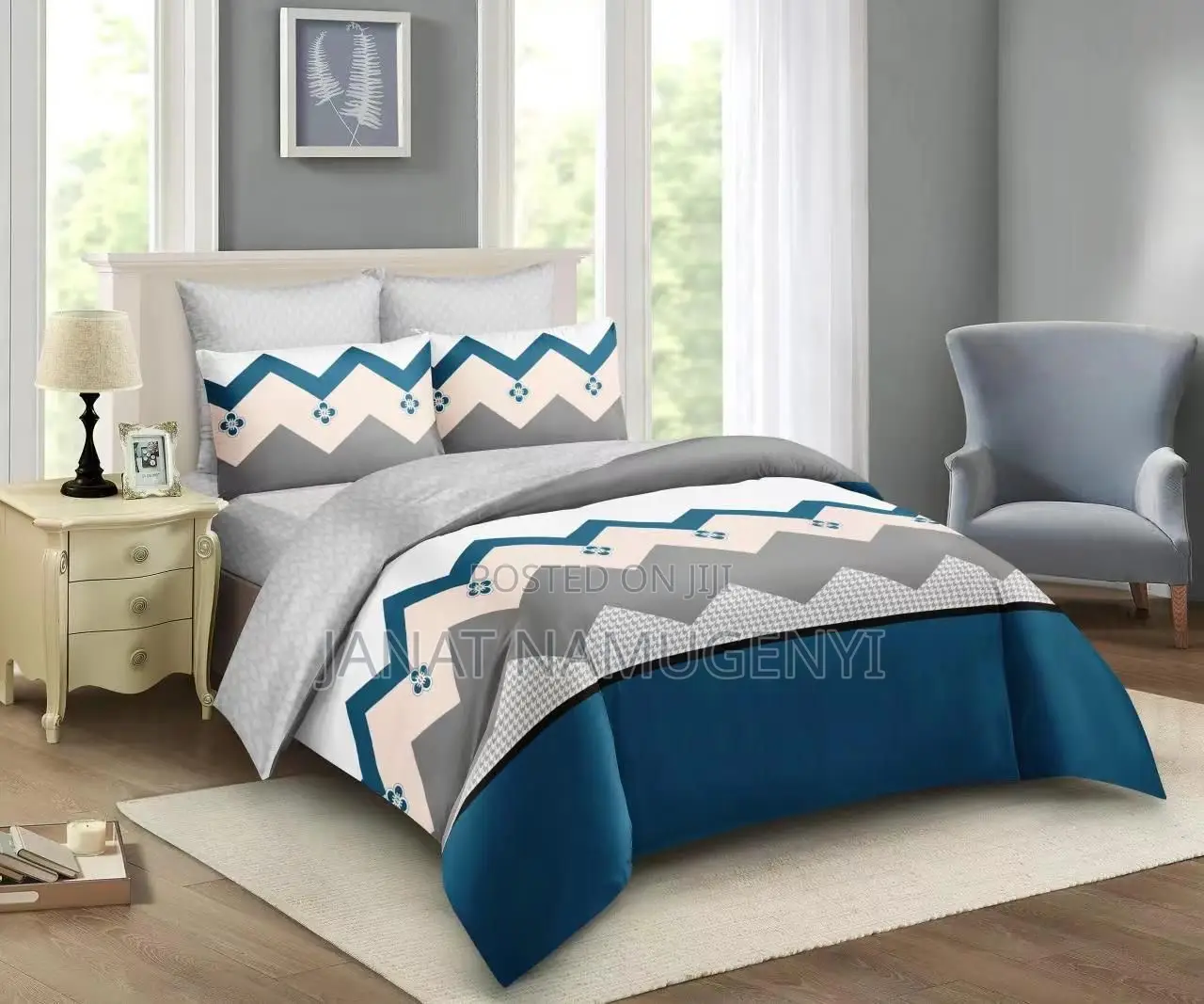 Shades of Blue and Gray 4 Piece Duvet