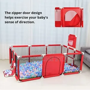 Baby Foldable Playpen With Basket Ball Hoop.