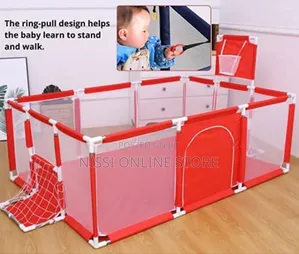 Baby Foldable Playpen With Basket Ball Hoop.