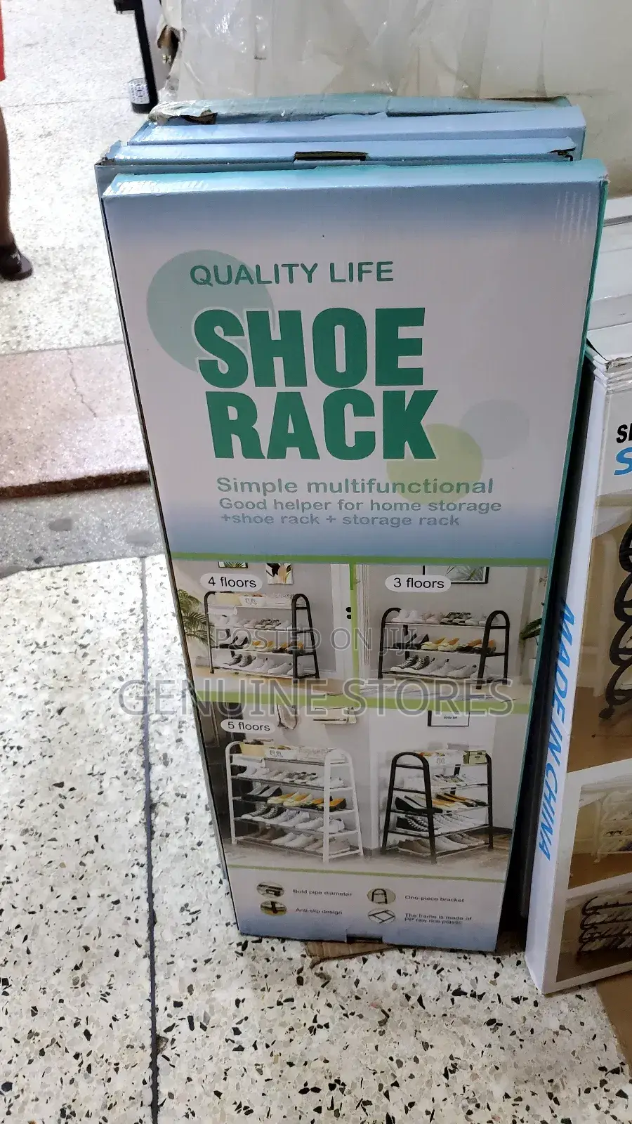 Metallic Shoe and Storage Rack.
