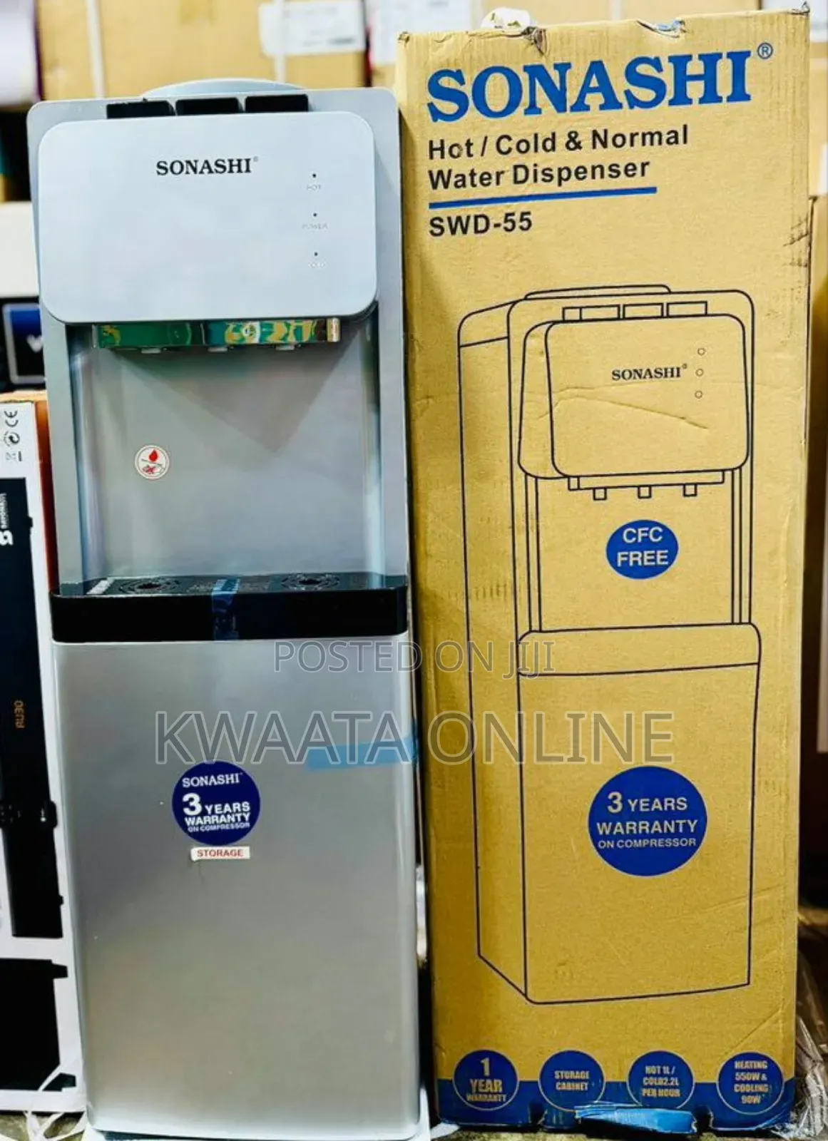 Sonashi 3 Taps Water Dispenser – Hot, Cold and Normal Taps SWD-55