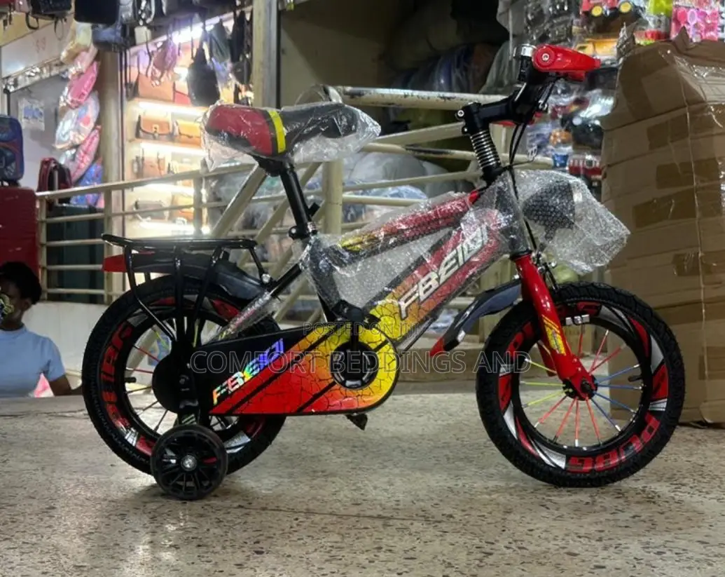 Children Bicycle Red With Side Wheels