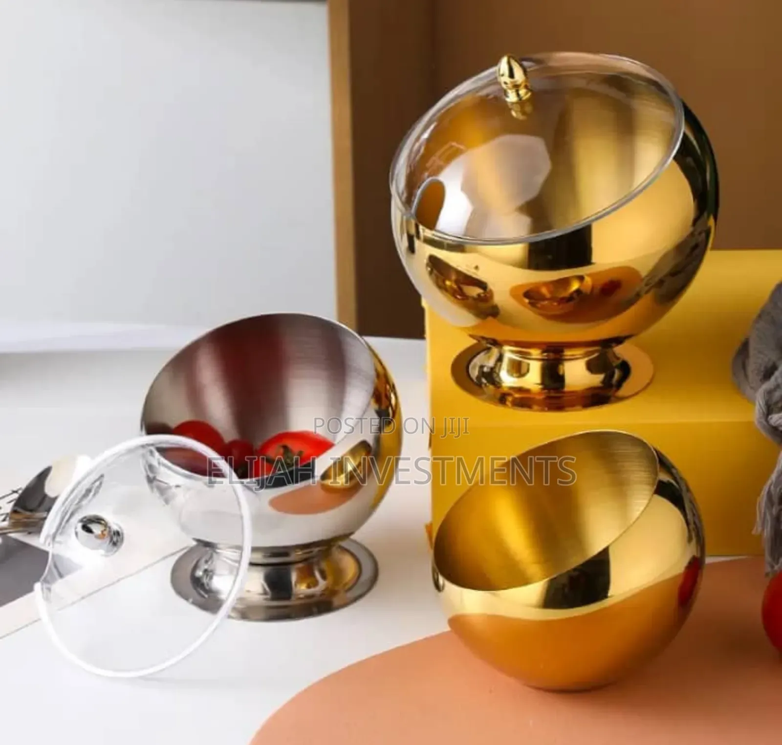 Thickened Stainless Steel Skewed Bowl With Cover