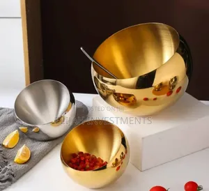 Thickened Stainless Steel Skewed Bowl With Cover
