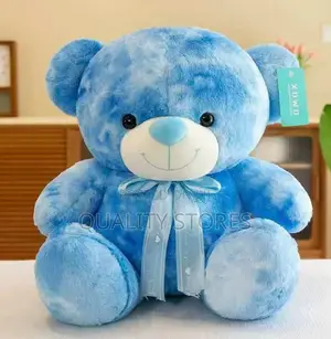 Doll Teddy Bear Patched Blue