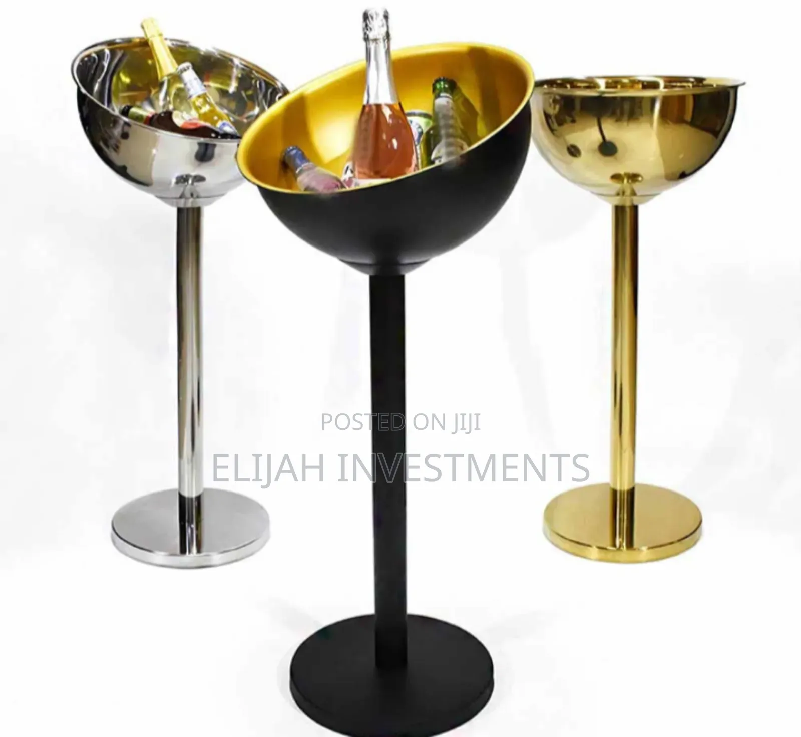 Stainless Steel Tall Champagne Ice Bucket With Stand