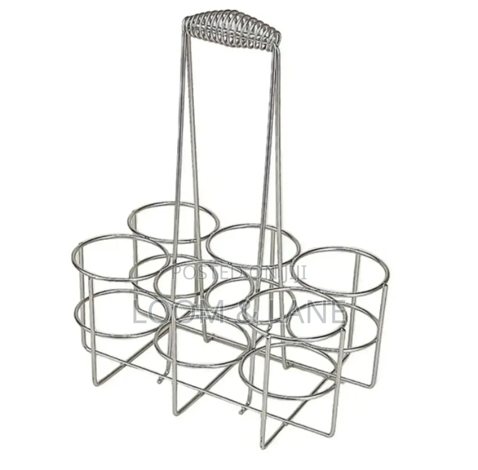 Stainless Steel 6 Bottle Metal Rack Crate
