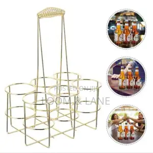 Stainless Steel 6 Bottle Metal Rack Crate