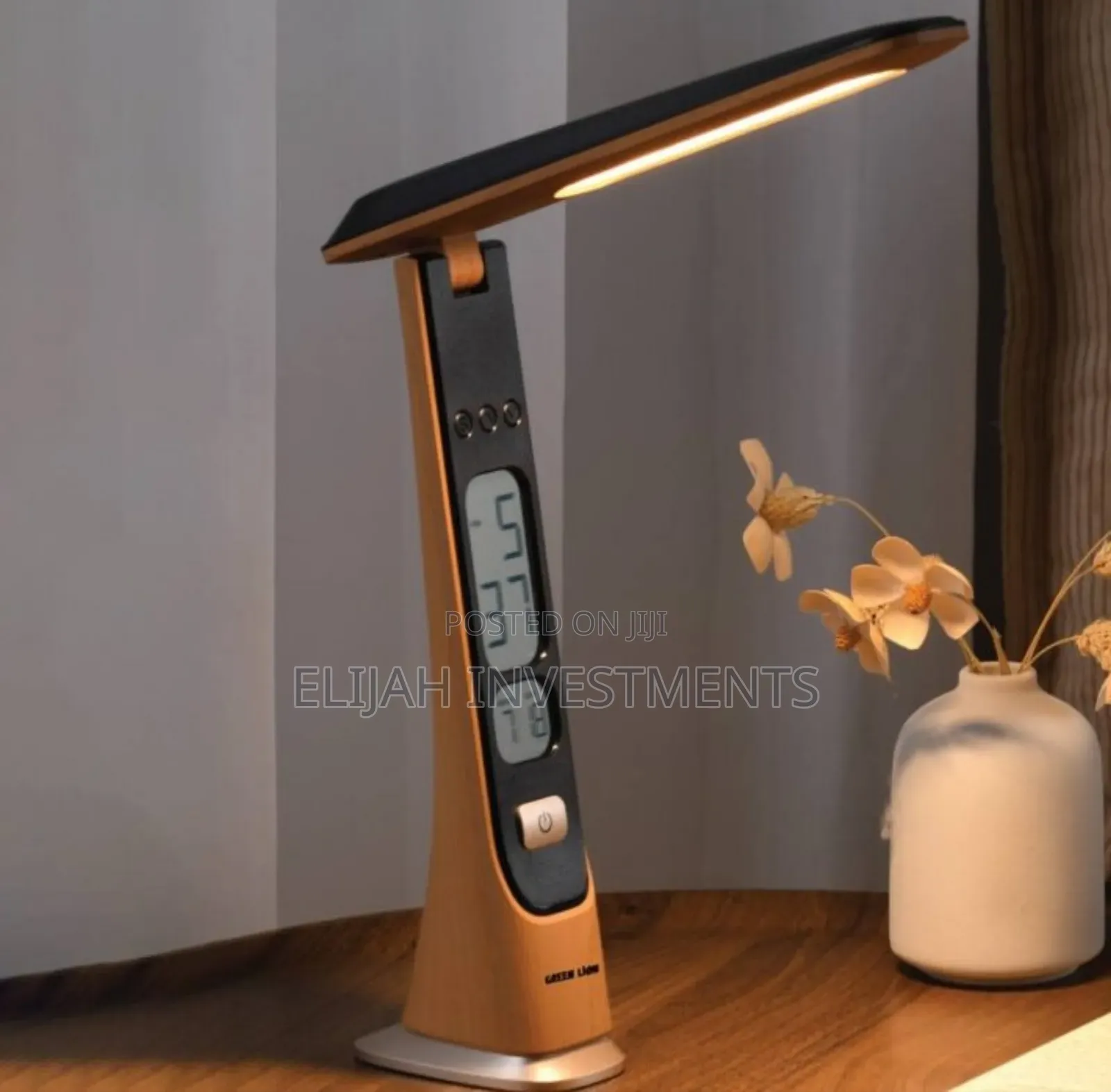 Green Lion Led Table Lamp - Wooden