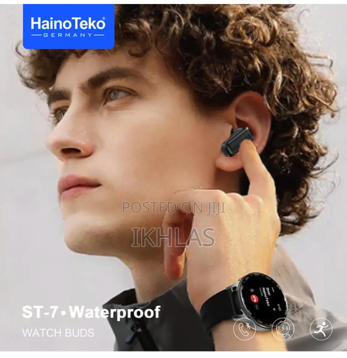 Hainoteko St-7 Waterproof Amoled Smart Watch With Earbuds 3pair Straps
