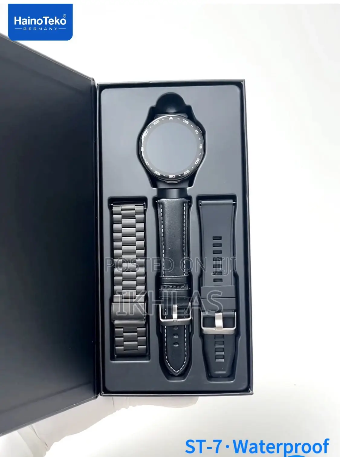 Hainoteko St-7 Waterproof Amoled Smart Watch With Earbuds 3pair Straps